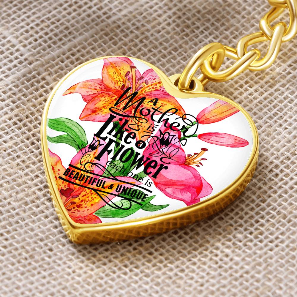 Lilly Heart Keychain (Mom)