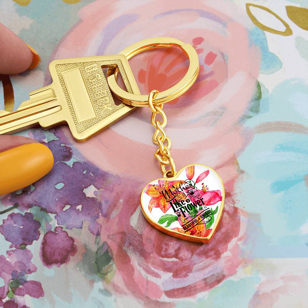 Lilly Heart Keychain (Mom)