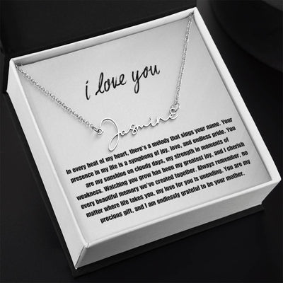 "Every Beat Of My Heart" Custom Signature Name Necklace