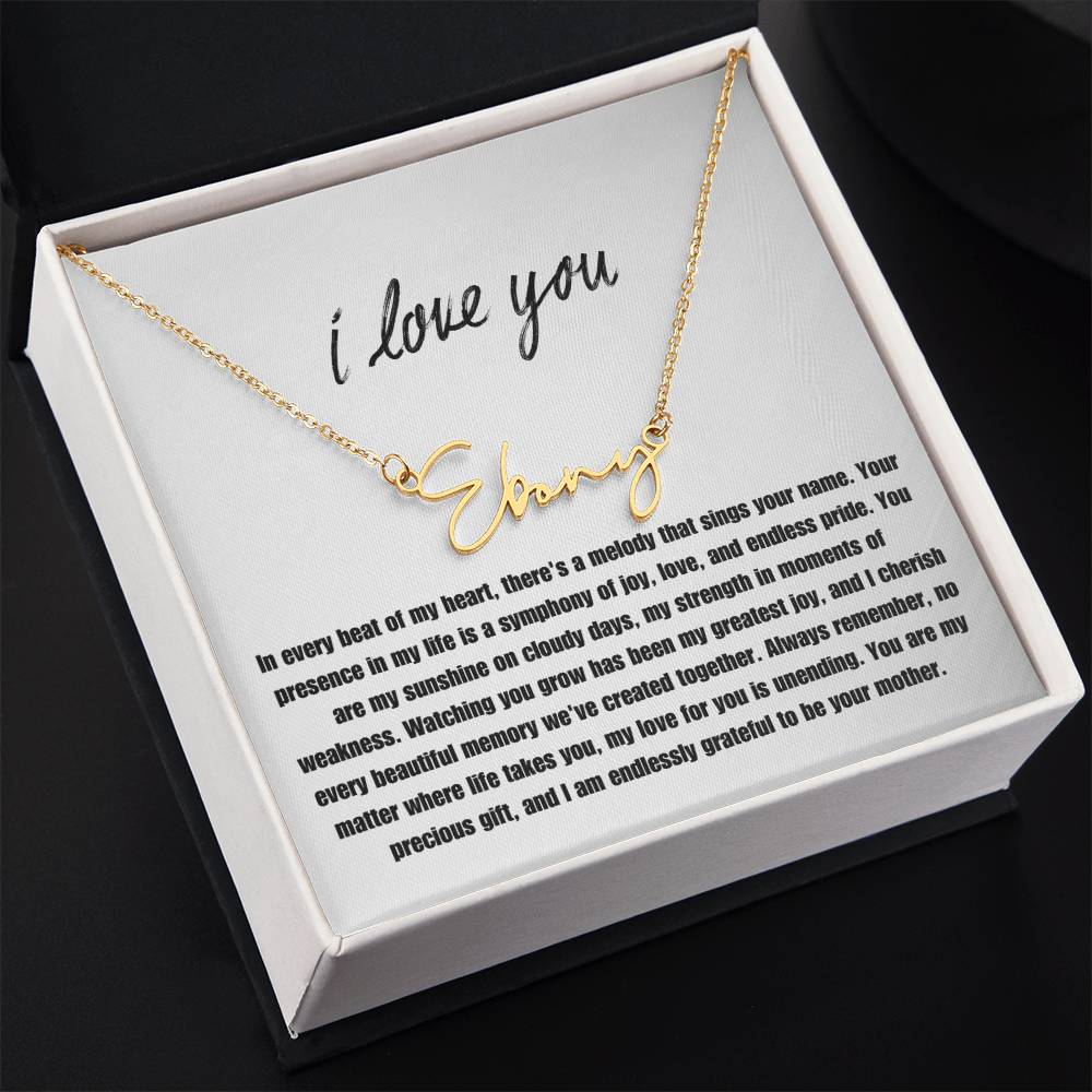 "Every Beat Of My Heart" Custom Signature Name Necklace