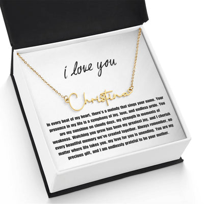 "Every Beat Of My Heart" Custom Signature Name Necklace