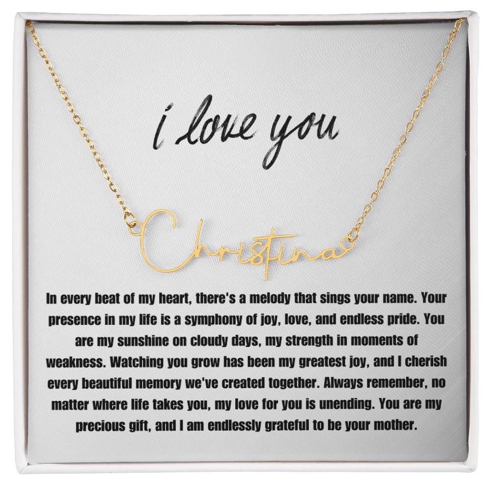 "Every Beat Of My Heart" Custom Signature Name Necklace